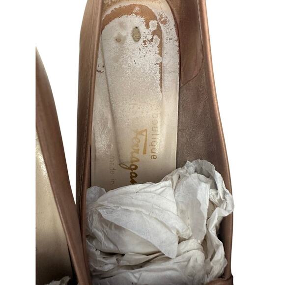 NWT Salvatore Ferragamo Women's Brown Leather Pumps Heels Size 8 - Picture 7 of 11
